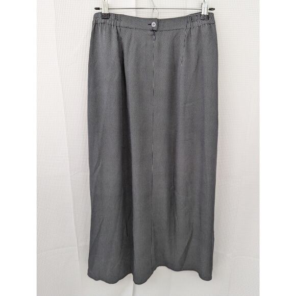 NWOT! TALBOTS! 100% SILK! NAVY, GRAY MICRO-WEAVE PATTERN LONG MIDI SKIRT! SZ 10 - Picture 3 of 7
